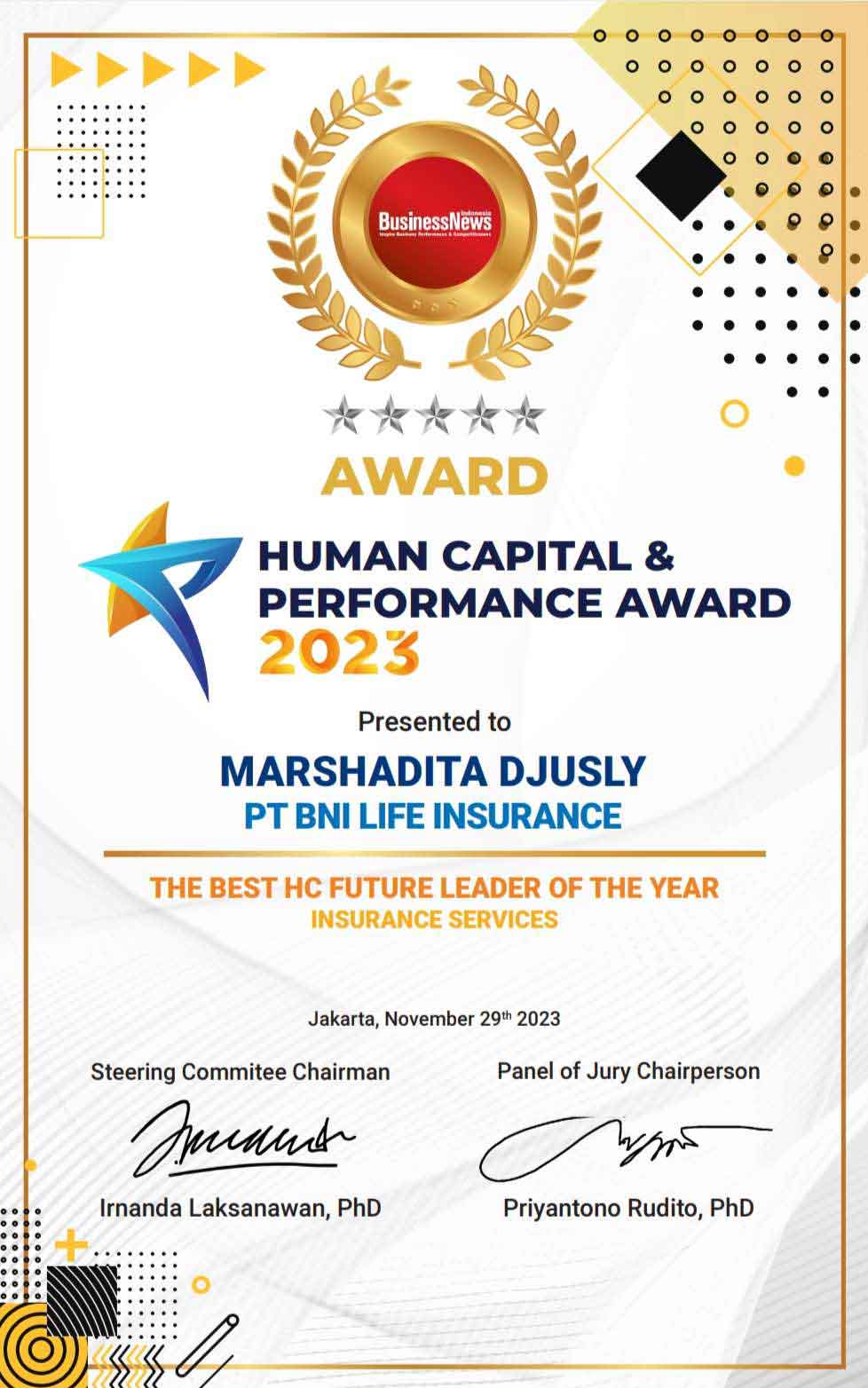 Human Capital & Performance Award 2023