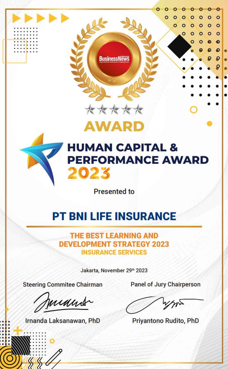 Human Capital & Performance Award 2023