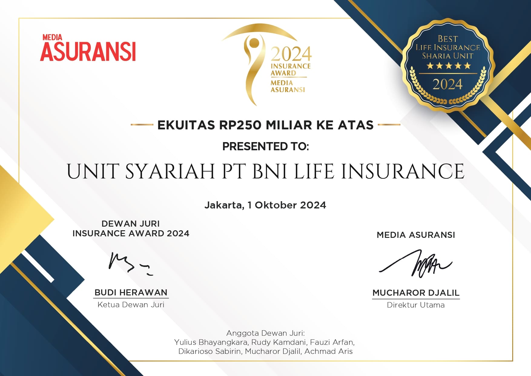 Best Life Insurance Sharia Unit 2024